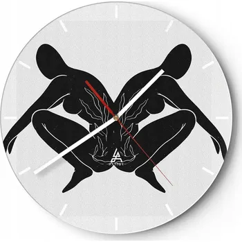 Hodiny Nástěnné hodiny do kuchyně 30x30 Lidé Skleněné hodiny do obýváku Loft Tiché