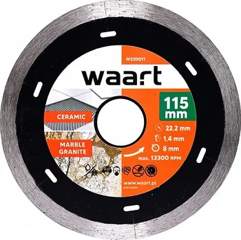 Příslušenství k brusce Waart kotouč diamantový INDUSTRY Ceramic řezný plný 115x1.2 mm