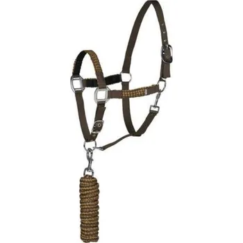 Ohlávka s vodítkem HORZE Chicago hnědá/bronzová FULL