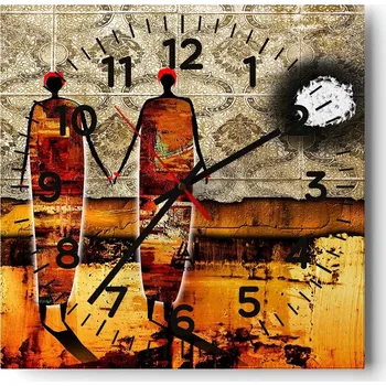 Hodiny Nástěnné hodiny do obývacího pokoje 40x40 Lidé Bezhlučný Hodiny na skle Tichý