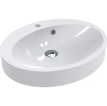 Umyvadlo zápustné do desky oválné Miraggio DEVON 55 cm bílé
