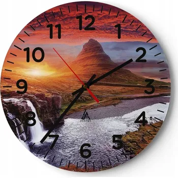 Hodiny Kuchyňské nástěnné hodiny 30x30 Krajina Moderní Skleněné hodiny do obýváku Tiché