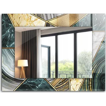 Zrcadlo Zrcadlo s potiskem XXL 80x60 cm Abstraktní geometrické