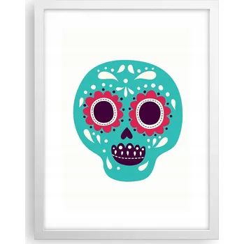 Obraz Obraz plakát v bílém rámu do obýváku 30x40 lebka foto plakáty na zeď