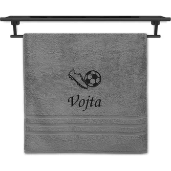 Ručník Ručník se jménem NA PŘÁNÍ stříbrný 50x100 Kopačka a míč