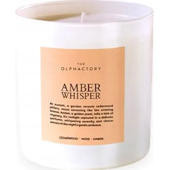 Svíčka Vonná svíčka 310 g, AMBER WHISPER (Jantarový šepot), White Insignia, The Olphactory