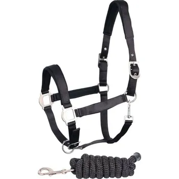 Ohlávka s vodítkem HARRY'S HORSE Satin černá COB