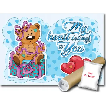 Fototapeta Vliesová fototapeta 208x146 Medvídek Moje srdce patří tobě + lepidlo