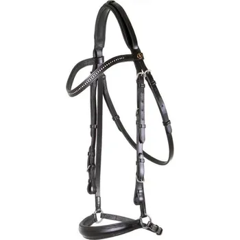 Uzdečka BR Hereford s hannoverským nánosníkem black/silver FULL