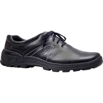 Pánské polobotky Vycházková obuv-flexiblová, De-Plus, černá: Černá Hladká kůže 32 48 G - standardní šíře (28721-28721)