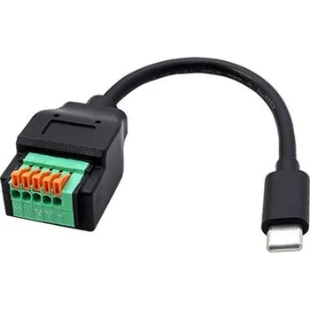 Datové redukce ROLINE USB 2.0 redukce USB C(M) - 5pin svorkovnice, 15cm - 12.02.1173