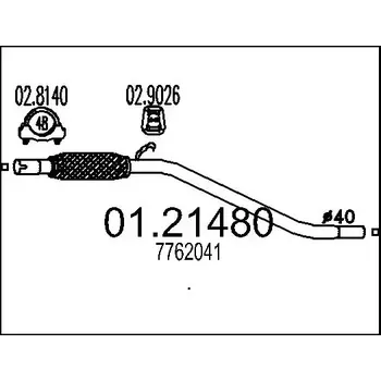 Výfuková trubka MTS Výfuková trubka MTS 01.21480