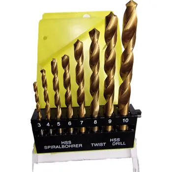 Vrták QiiM TP-200 vrtáky HSS na železo sada 8ks, 3-10mm (Sada vrtáků | HSS vrtáky | Vrtáky na železo | Vrtáky na kov | QiiM TP-200 | Vrtání do kovu | Nářadí pro kov | Domácí dílna | DIY nástroje | Sada vrtáků 3-10mm)