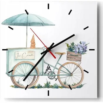 Hodiny Velké nástěnné hodiny 40x40 cm Pastelové skleněné hodiny Tiché