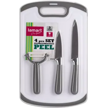 Kuchyňský nůž Lamart LT2097 Set 4ks - nože 2ks, škrabka, prkénko PEEL