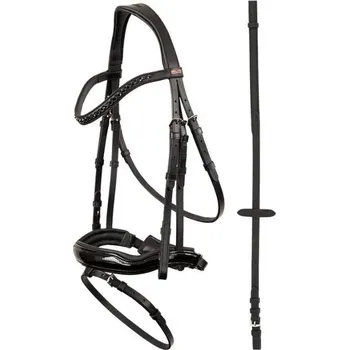 Uzdečka PREMIERE Lorient se švédským nánosníkem černá PONY