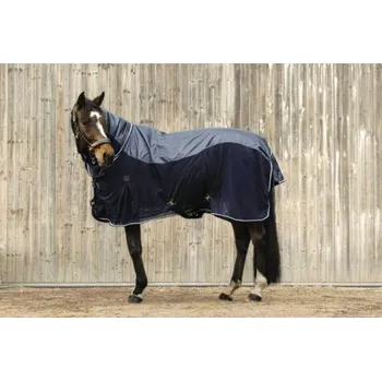 Deka pro koně Deka proti hmyzu s nepromokavými zády EQUITHEME tmavě modrá 125cm