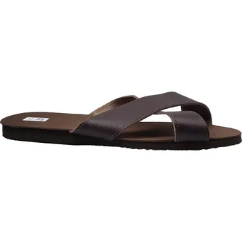 Pánské pantofle Domácí obuv-pantofle, Bokap: Hnědá Povrstvená kůže 31 47 G - standardní šíře (4586-4586)