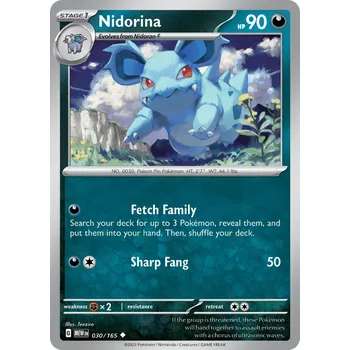 Sběratelská karetní hra Nidorina MEW 030/165 - reverse holo