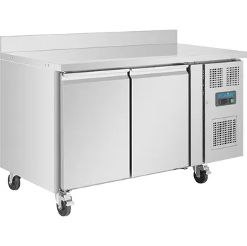 Polar dvoudveřový mrazicí stůl se zadním lemem 282l