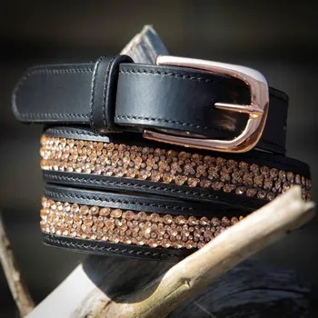 Opasek Pásek HARRY'S HORSE Leather Crystal rosegold 95cm