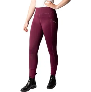 Jezdecké kalhoty Dětské jezdecké legíny HARRY'S HORSE Avatar full grip vínové (140)