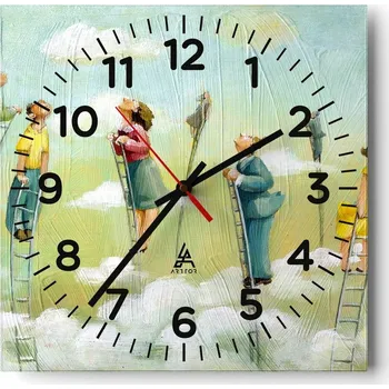 Hodiny Kuchyňské nástěnné hodiny 30x30 Abstrakce Skleněné hodiny do obýváku Moderní Tiché