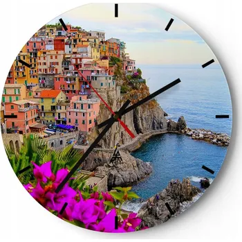 Hodiny Nástěnné hodiny do kuchyně 30x30 Krajina Skleněné hodiny do obýváku Tiché