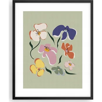 Obraz Foto obraz plakát na zeď v černém rámu 40x50 květiny plakáty do obýváku