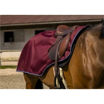 Deka pro koně Nepromokavá bederní deka EQUITHEME Tyrex 1200D s fleecem vínová 155cm