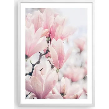Obraz Plakát v bílém rámu do obývacího pokoje ložnice 50x70 magnolie moderní obraz