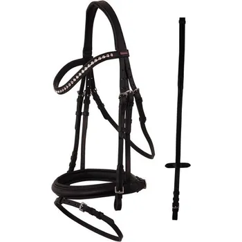 Uzdečka PREMIERE Rennes s anglickým nánosníkem černá COB