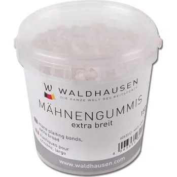 Čištění pro koně Waldhausen Gumičky na pletení hřívy široké kyblíček Barva: Bílá