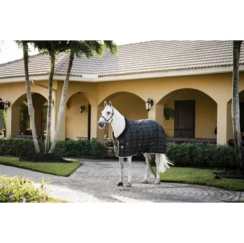 Deka pro koně Deka stájová Rhino Original Vari Layer®, 250 g, black/grey/white check & grey Délka zad: 130 cm