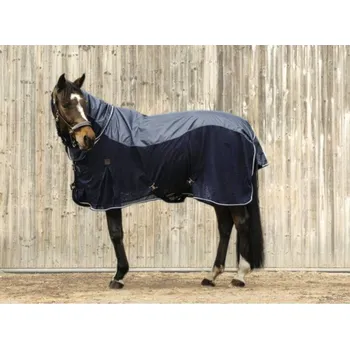 Deka pro koně Deka proti hmyzu s nepromokavými zády EQUITHEME tmavě modrá 165cm