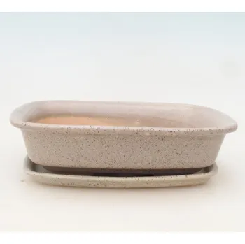 Květináč Bonsai miska + podmiska H02 - béžová