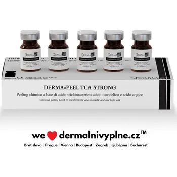 Pleťový peeling DERMA PEEL TCA STRONG - Celoroční bezjehlová Biorevitalizace na bázi kyseliny trichloroctové (TCA), kyseliny mandlové a kyseliny kojové, 5x5ml
