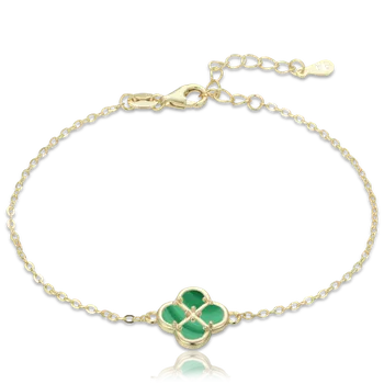 Náramek Stříbrný pozlacený náramek onyx/malachit Délka náramku: Malachit