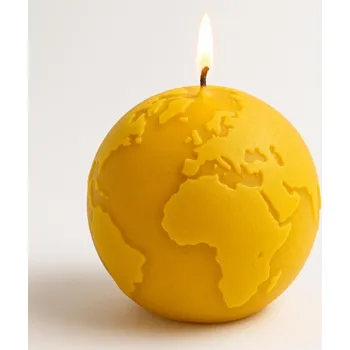 Svíčka Vonná svíčka Zeměkoule | 200 g | Svíčkománie3D | Barva: Žlutá