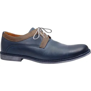 Pánské polobotky Vycházkové polobotky, De-Plus, tmavě modro-hnědá (184/268): Modrá Ostatní kůže 33 49 G - standardní šíře (12084-12086)