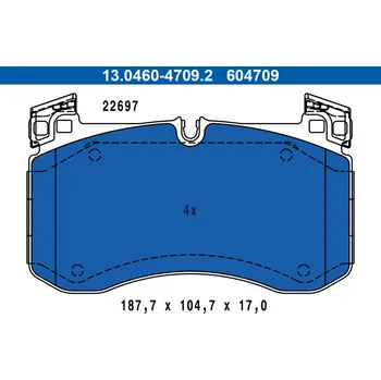 Brzdová destička Sada brzdových destiček, kotoučová brzda ATE 13.0460-4709.2