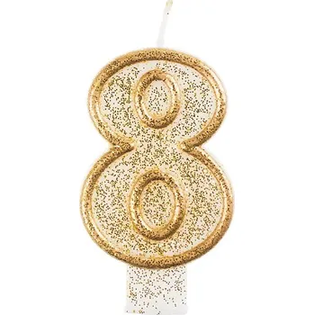 Dortová svíčka MZ Svíčka na dort třpytivá 8 - tři barvy Barva: Zlatá