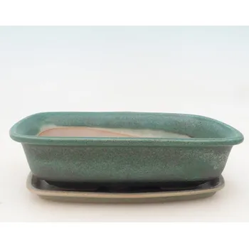 Květináč Bonsai miska + podmiska H02 - zelená