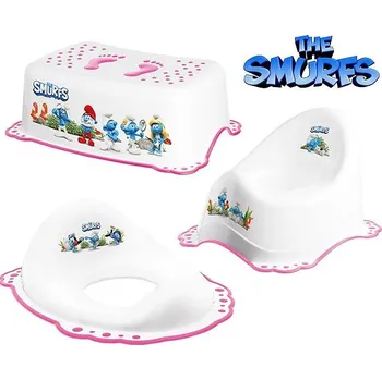MALTEX Set The Smurfs Nočník, sedátko a stupátko bílý/růžový