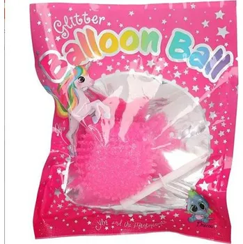 Dětský míč Nafukovací míč se třpytkami Ylvi, pink
