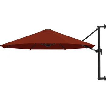 Stínicí technika vidaXL Nástěnný slunečník s kovovou tyčí 300 cm [47299] Barva: Cihlová