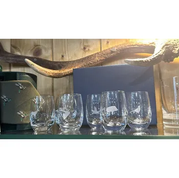 Sklenice Brusírna Janský - ručně pískované sklenice z českého křišťálu na pálenku set