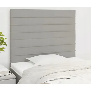 Opěrky hlavy k posteli, 2 ks, světle šedá, 100x5x78/88 cm, látka