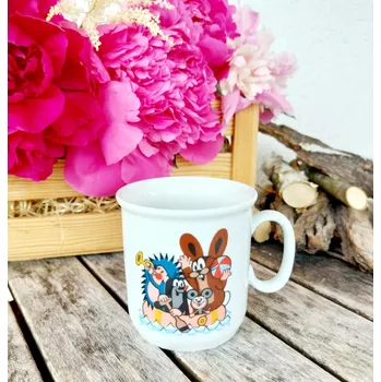 GASTON dětský hrnek 245 ml, Krteček a kamarádi na člunu, Thun 1794 (Porcelánový hrnek 1. jakost)