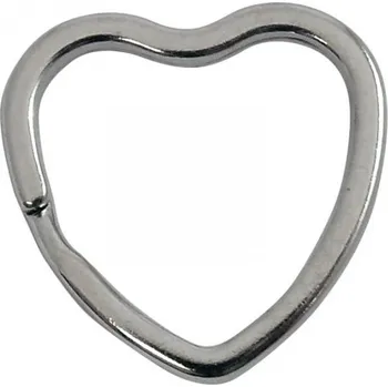 Plochý kroužek ke klíčům ve tvaru srdce